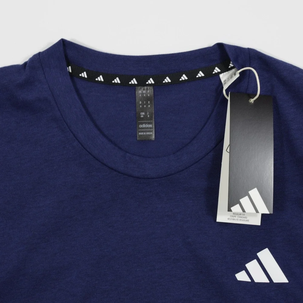 Adidas Men's Crew Neck Short Sleeve Feel Ready Training Tee Dark‎ Blue Size M - Picture 7 of 8